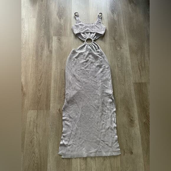 pq swim bianca ring silver purple cut out bikini cover up maxi dress small NEW - Picture 2 of 4